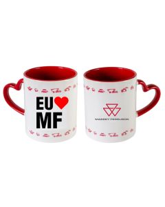 Caneca de Porcelana 325ml Alça Coração - Massey Fergusson - Vermelho
