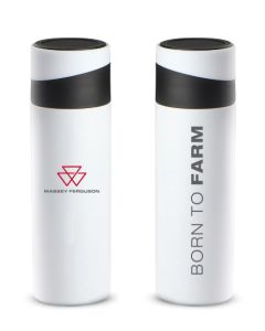 GARRAFA TÉRMICA EM AÇO INOX 400ML - MASSEY - BRANCA