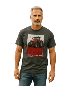 CAMISETA MASCULINA BORN TO FARM - MASSEY - CHUMBO